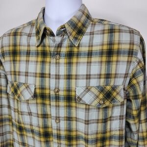 ROYAL ROBBINS Mens M Plaid Flannel Long Sleeve Cotton Hiking Outdoors